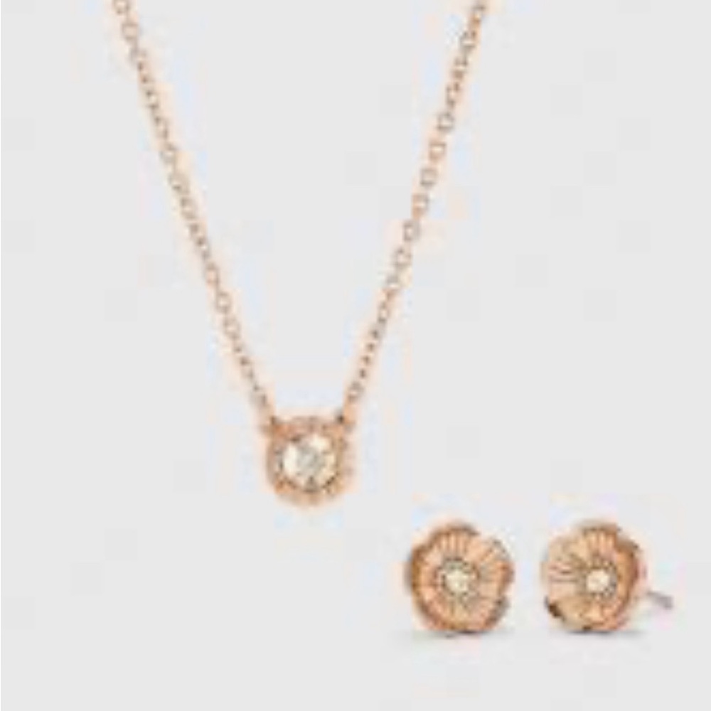 Coach Open Circle Necklace and Tea Rose Stud Earrings - Picture 3 of 3